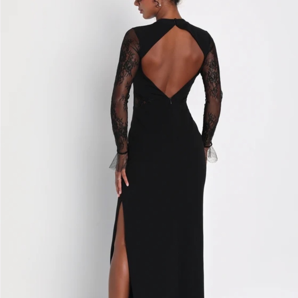 Lulu's Black Long Sleeve Lace Dress - Picture 2 of 7